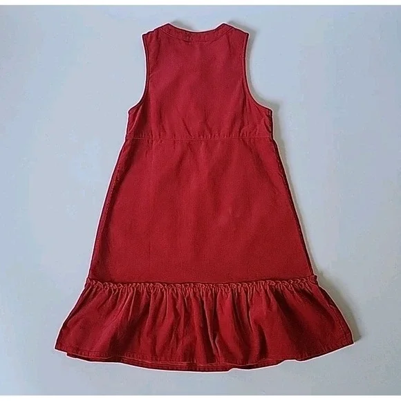 Gymboree Vintage Peruvian Doll Corduroy A-Line Dress Red Flower Embroidered - Picture 2 of 9